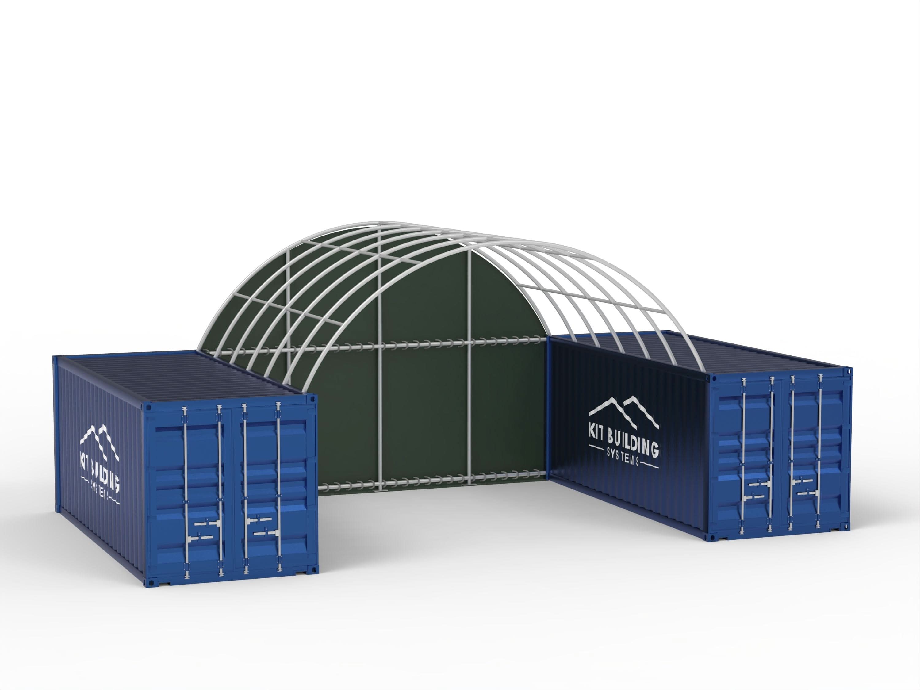 Lukket bagpanel til container baldakiner
