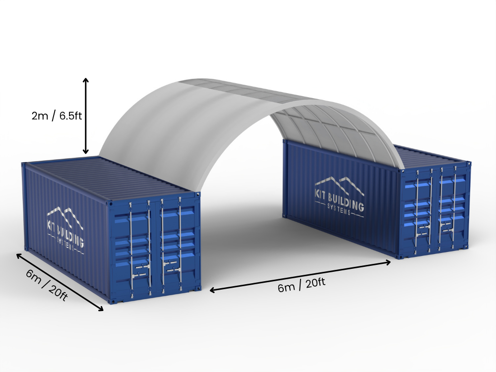 Container Baldakiner - 20ft x 20ft x 6,5ft (6m x 6m x 2m)