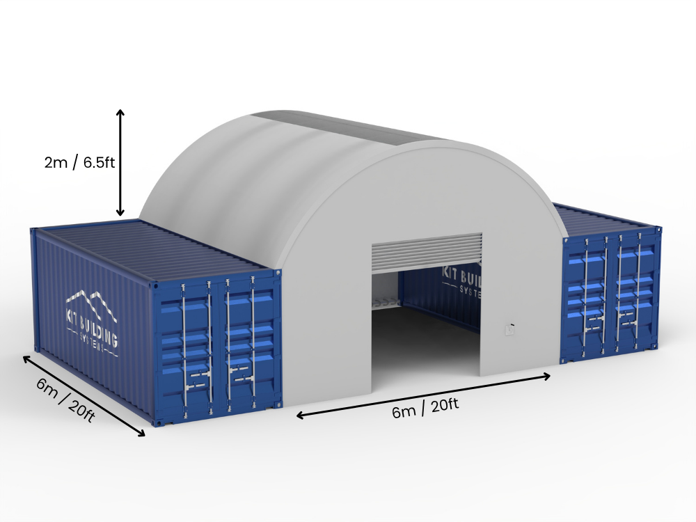6m (20ft) spændvidde | Container baldakiner 20ft bredde, 6,5ft højde (6m x 2m)
