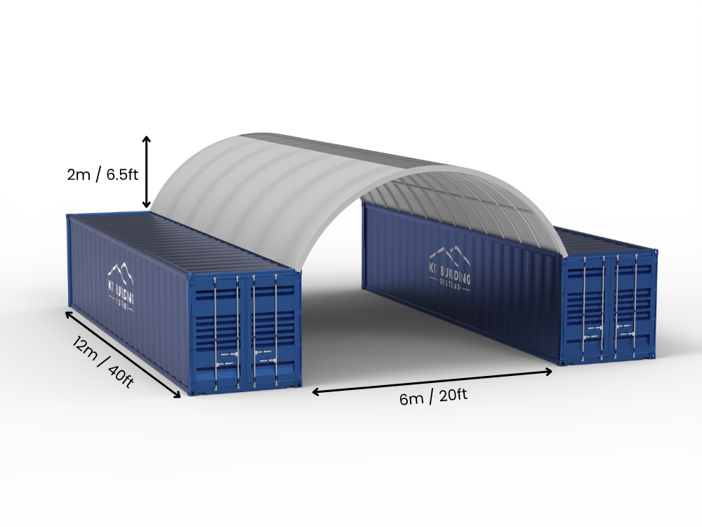 6m (20ft) spændvidde | Container baldakiner 20ft bredde, 6,5ft højde (6m x 2m)