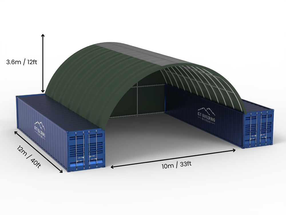 10m (33ft) spændvidde | Container baldakiner - 33ft x 12ft (10m x 3,6m)