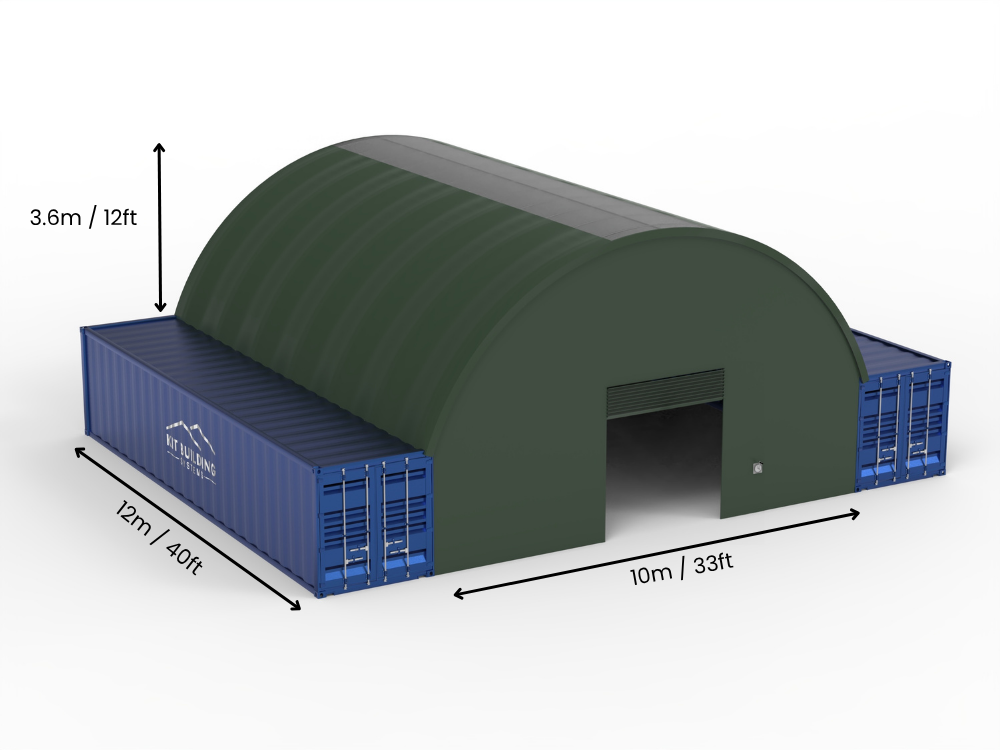 10m (33ft) spændvidde | Container baldakiner - 33ft x 12ft (10m x 3,6m)
