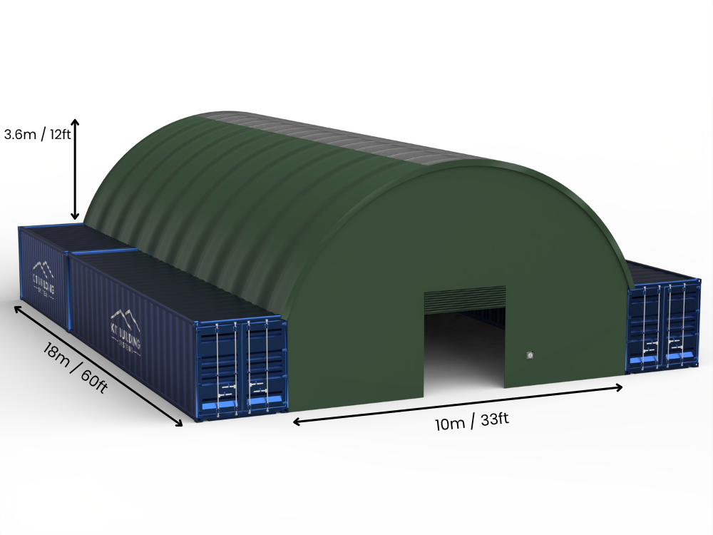 10m (33ft) spændvidde | Container baldakiner - 33ft x 12ft (10m x 3,6m)