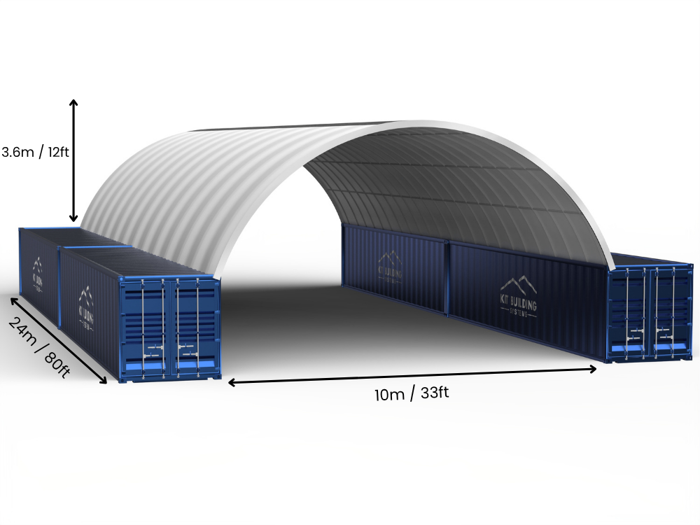 10m (33ft) spændvidde | Container baldakiner - 33ft x 12ft (10m x 3,6m)