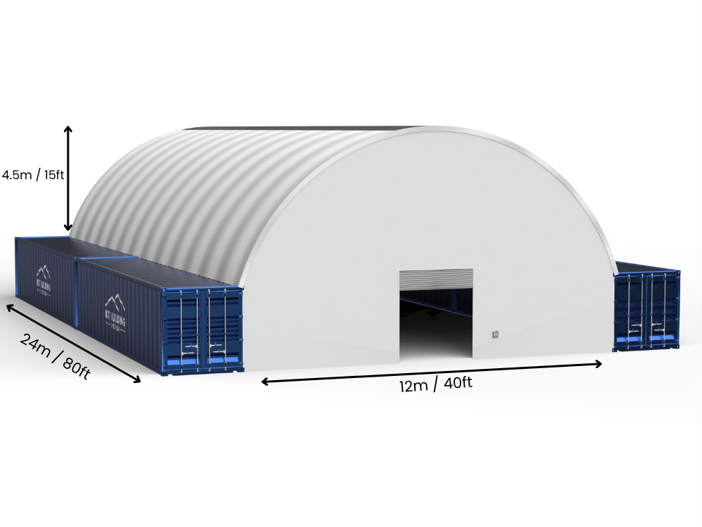 12m (40ft) spændvidde | Container baldakiner - 40ft x 12ft (12m x 4,5m)