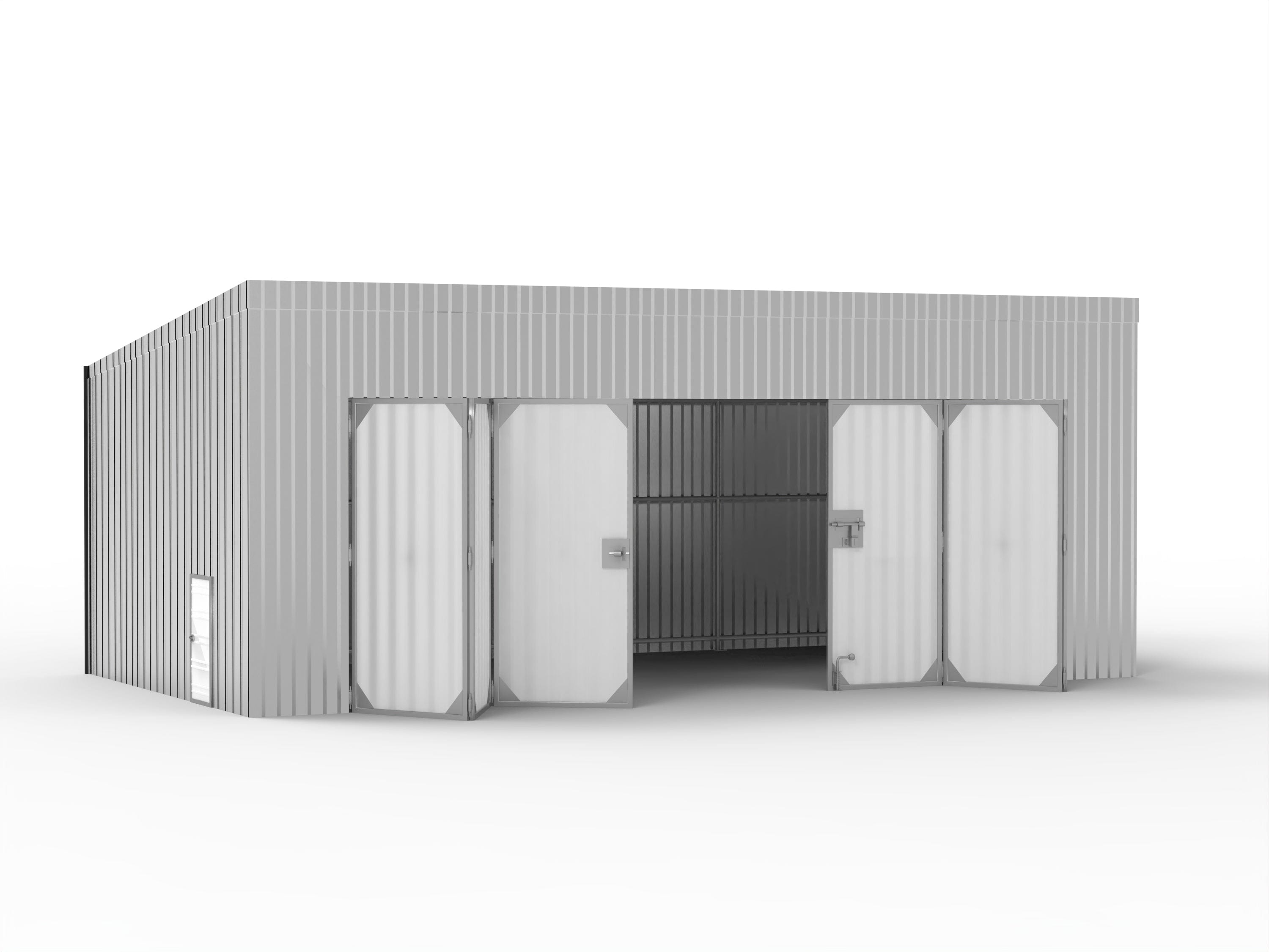 Mono Pitch Building with open doors