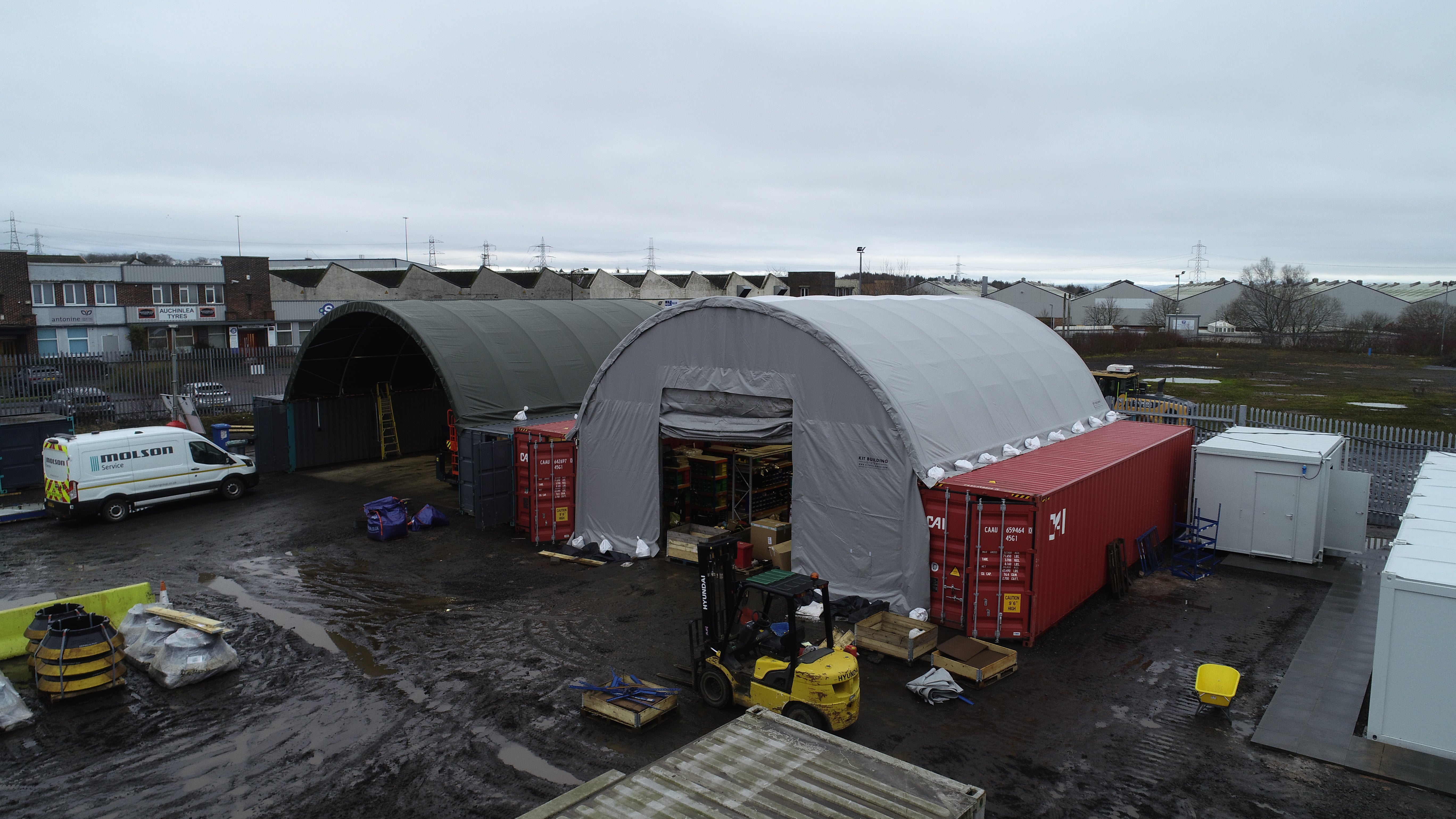 12m (40ft) spændvidde | Container baldakiner - 40ft x 12ft (12m x 4,5m)