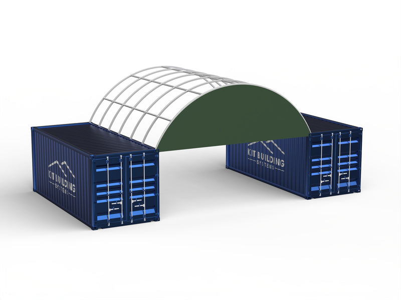 Lukket bagpanel til container baldakiner