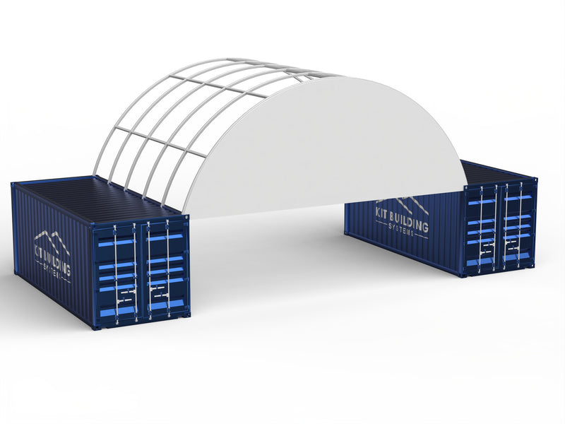 Lukket bagpanel til container baldakiner