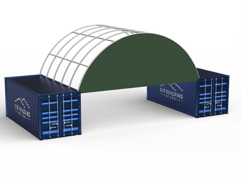 Lukket bagpanel til container baldakiner