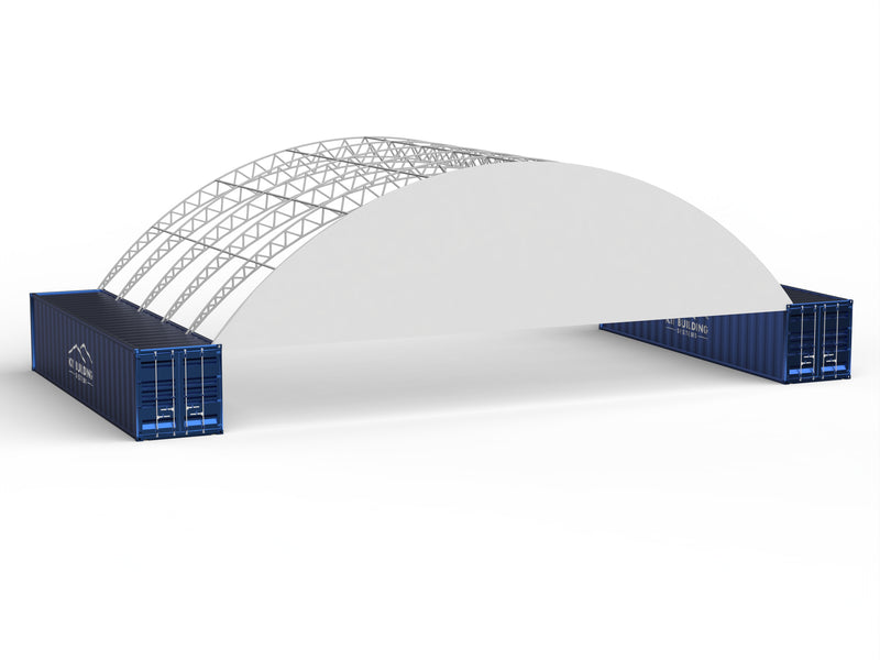Lukket bagpanel til container baldakiner