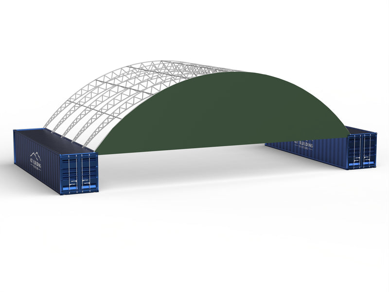 Lukket bagpanel til container baldakiner