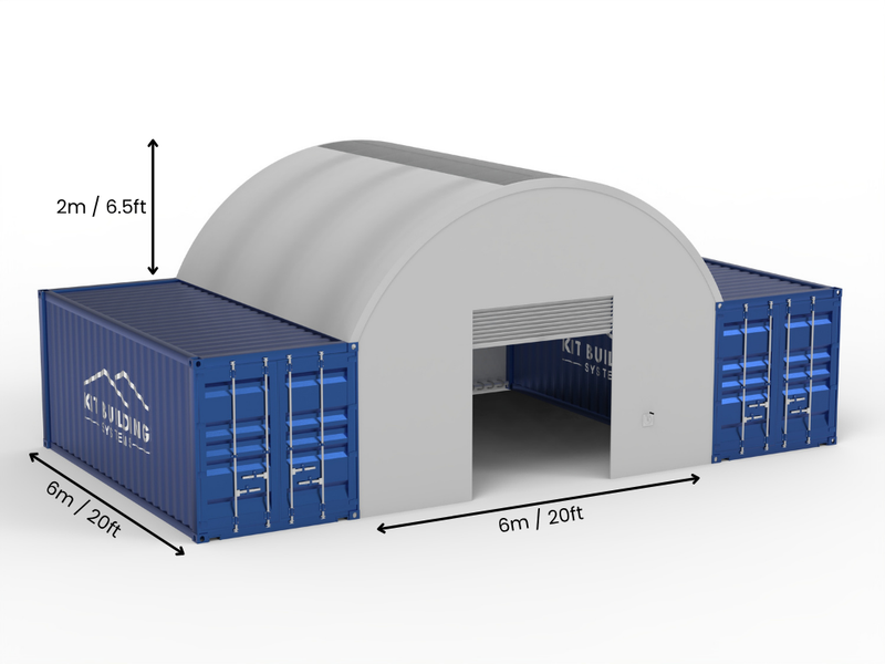 6m (20ft) spændvidde | Container baldakiner 20ft bredde, 6,5ft højde (6m x 2m)