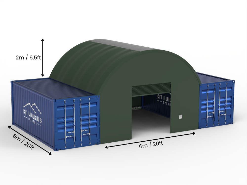 6m (20ft) spændvidde | Container baldakiner 20ft bredde, 6,5ft højde (6m x 2m)