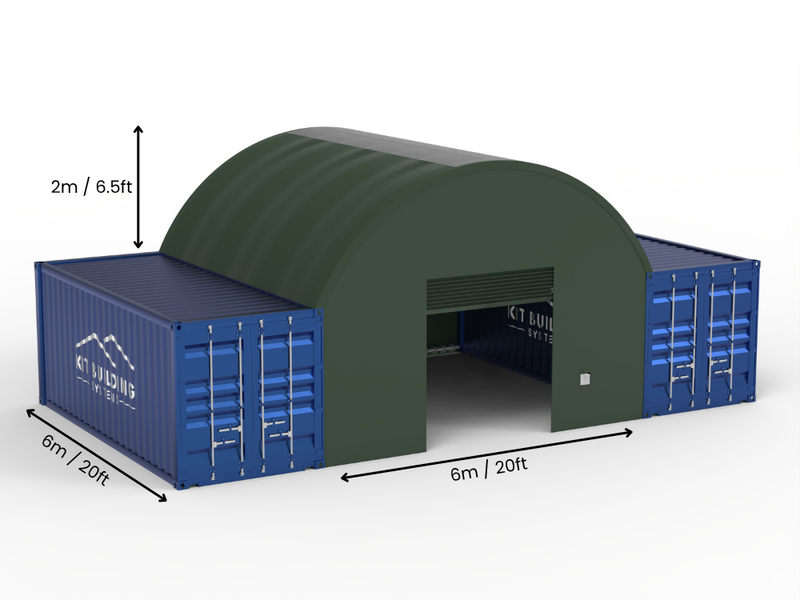 6m (20ft) spændvidde | Container baldakiner 20ft bredde, 6,5ft højde (6m x 2m)