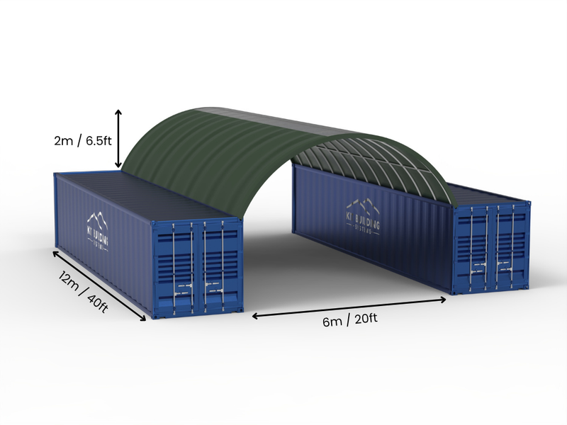 6m (20ft) spændvidde | Container baldakiner 20ft bredde, 6,5ft højde (6m x 2m)