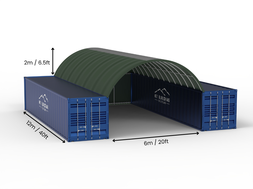 6m (20ft) spændvidde | Container baldakiner 20ft bredde, 6,5ft højde (6m x 2m)