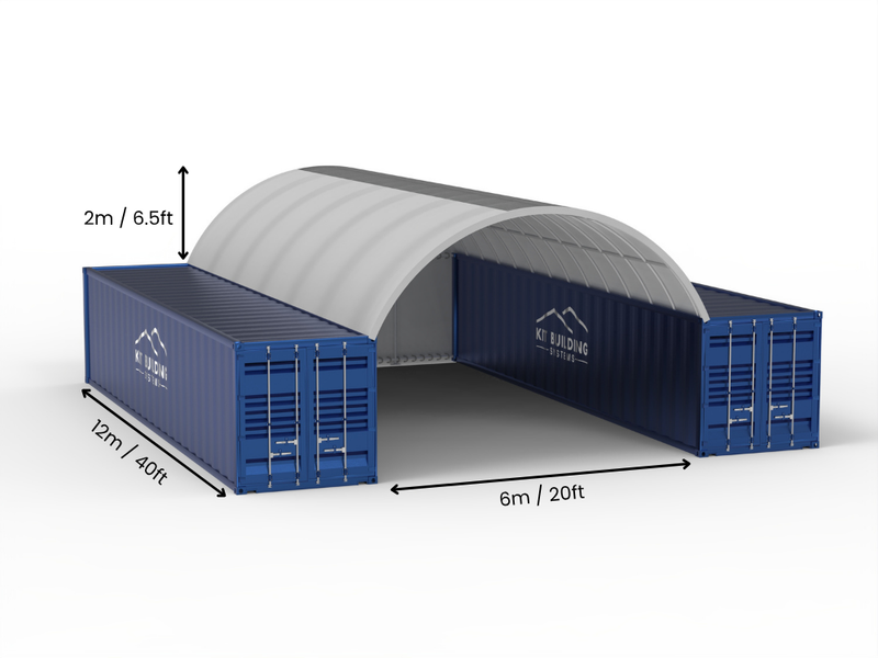 6m (20ft) spændvidde | Container baldakiner 20ft bredde, 6,5ft højde (6m x 2m)