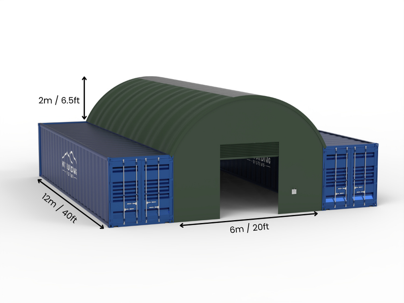 6m (20ft) spændvidde | Container baldakiner 20ft bredde, 6,5ft højde (6m x 2m)