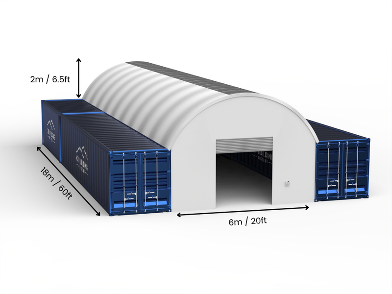 6m (20ft) spændvidde | Container baldakiner 20ft bredde, 6,5ft højde (6m x 2m)
