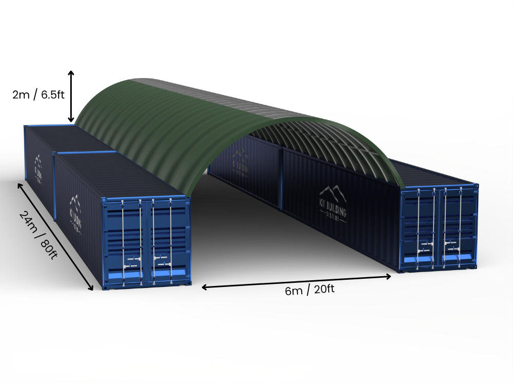 6m (20ft) spændvidde | Container baldakiner 20ft bredde, 6,5ft højde (6m x 2m)