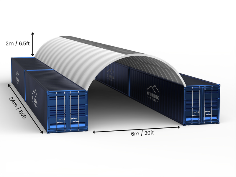 6m (20ft) spændvidde | Container baldakiner 20ft bredde, 6,5ft højde (6m x 2m)