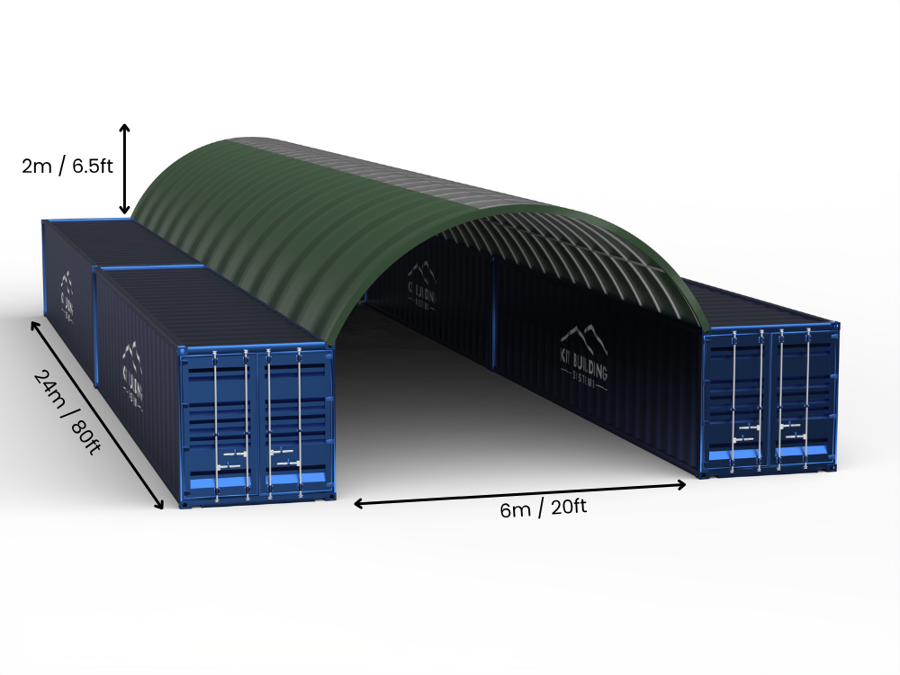 6m (20ft) spændvidde | Container baldakiner 20ft bredde, 6,5ft højde (6m x 2m)