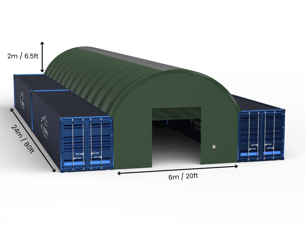 6m (20ft) spændvidde | Container baldakiner 20ft bredde, 6,5ft højde (6m x 2m)