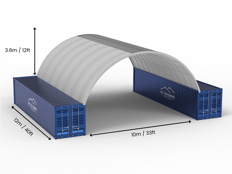 10m (33ft) spændvidde | Container baldakiner - 33ft x 12ft (10m x 3,6m)