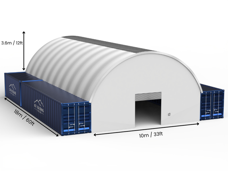 10m (33ft) spændvidde | Container baldakiner - 33ft x 12ft (10m x 3,6m)