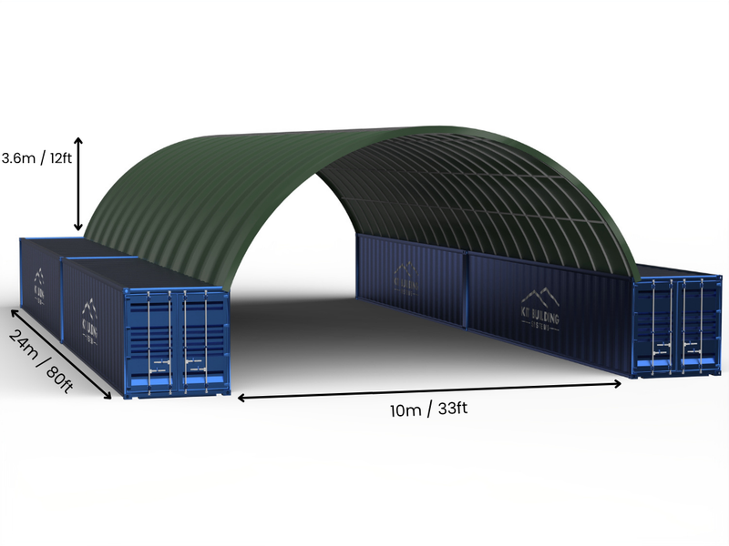 10m (33ft) spændvidde | Container baldakiner - 33ft x 12ft (10m x 3,6m)