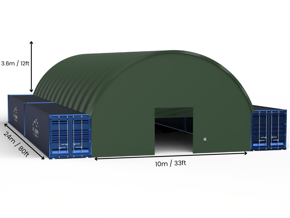 10m (33ft) spændvidde | Container baldakiner - 33ft x 12ft (10m x 3,6m)