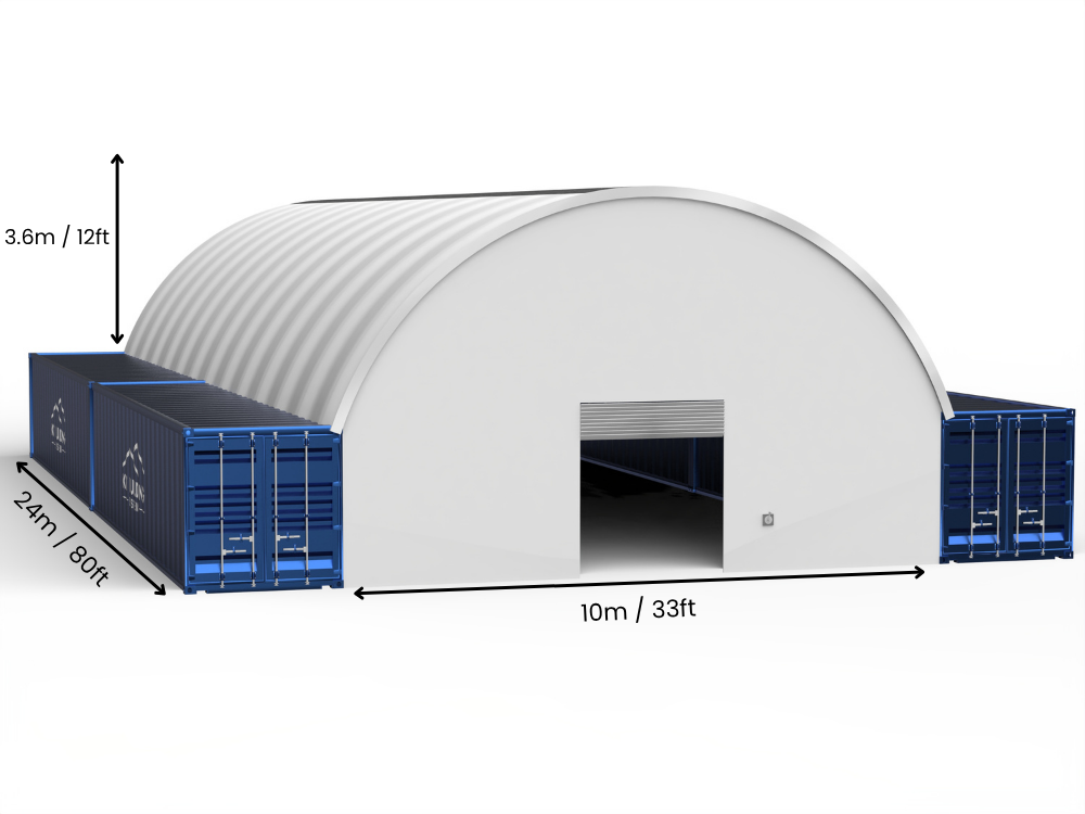 10m (33ft) spændvidde | Container baldakiner - 33ft x 12ft (10m x 3,6m)