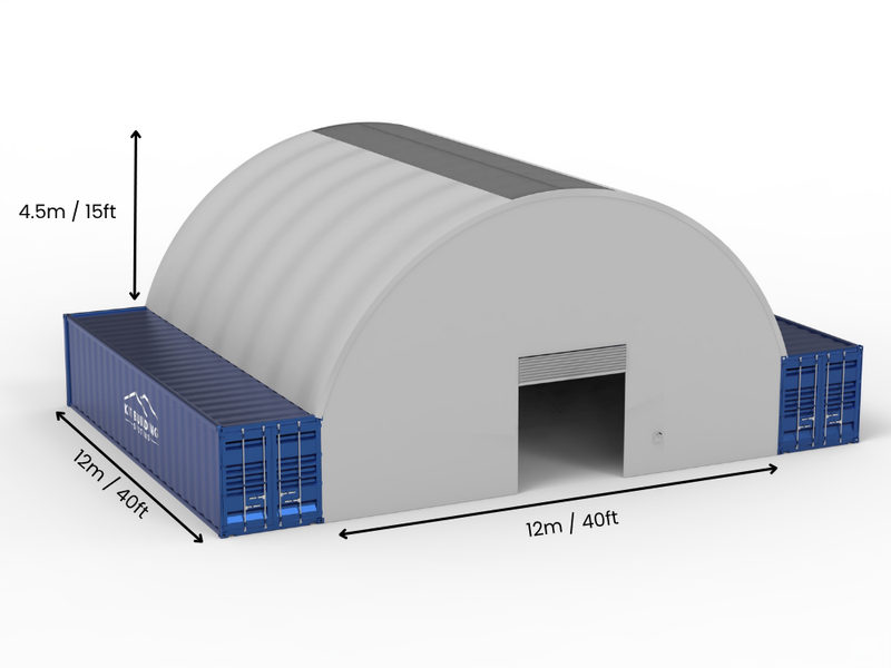 12m (40ft) spændvidde | Container baldakiner - 40ft x 12ft (12m x 4,5m)