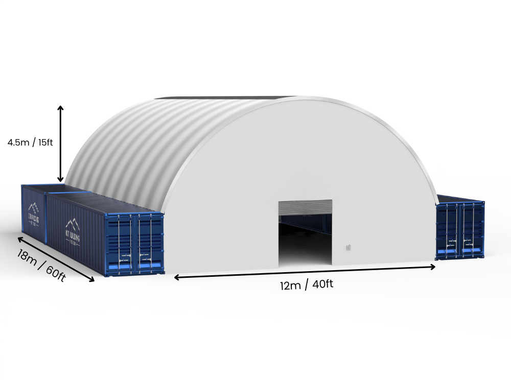 12m (40ft) spændvidde | Container baldakiner - 40ft x 12ft (12m x 4,5m)
