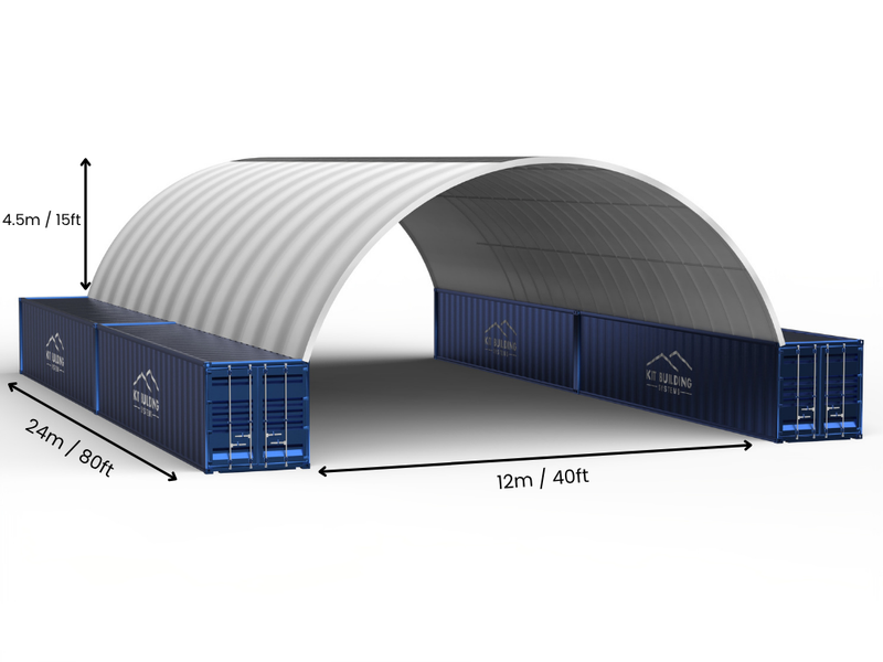 12m (40ft) spændvidde | Container baldakiner - 40ft x 12ft (12m x 4,5m)