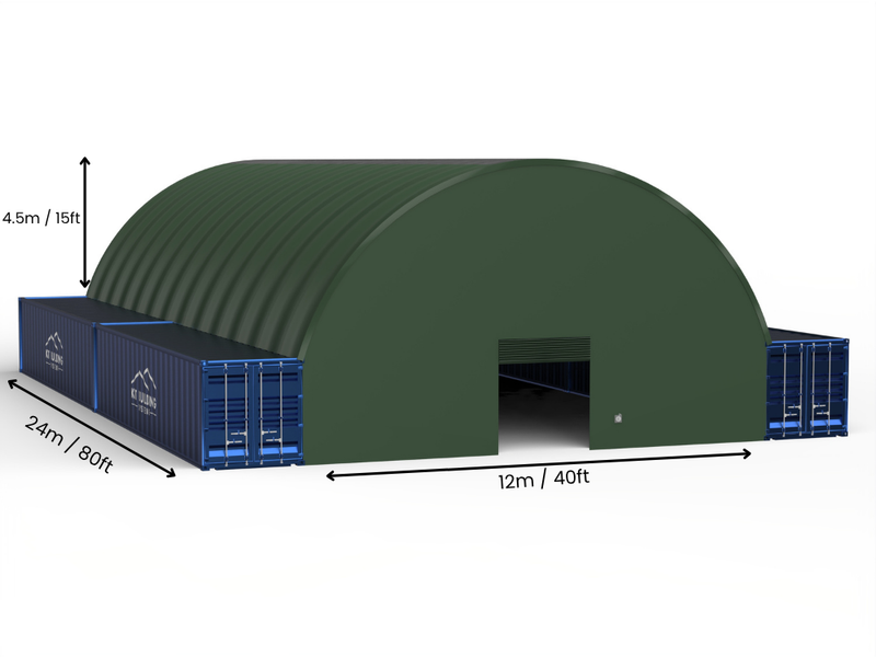 12m (40ft) spændvidde | Container baldakiner - 40ft x 12ft (12m x 4,5m)