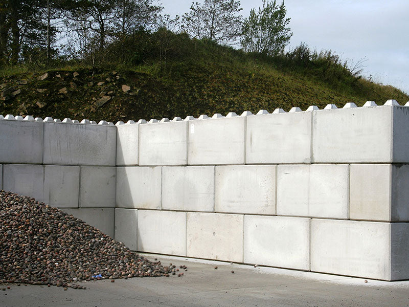 Sammenkoblede Beton Lego Klodser | 1600x800x800 mm