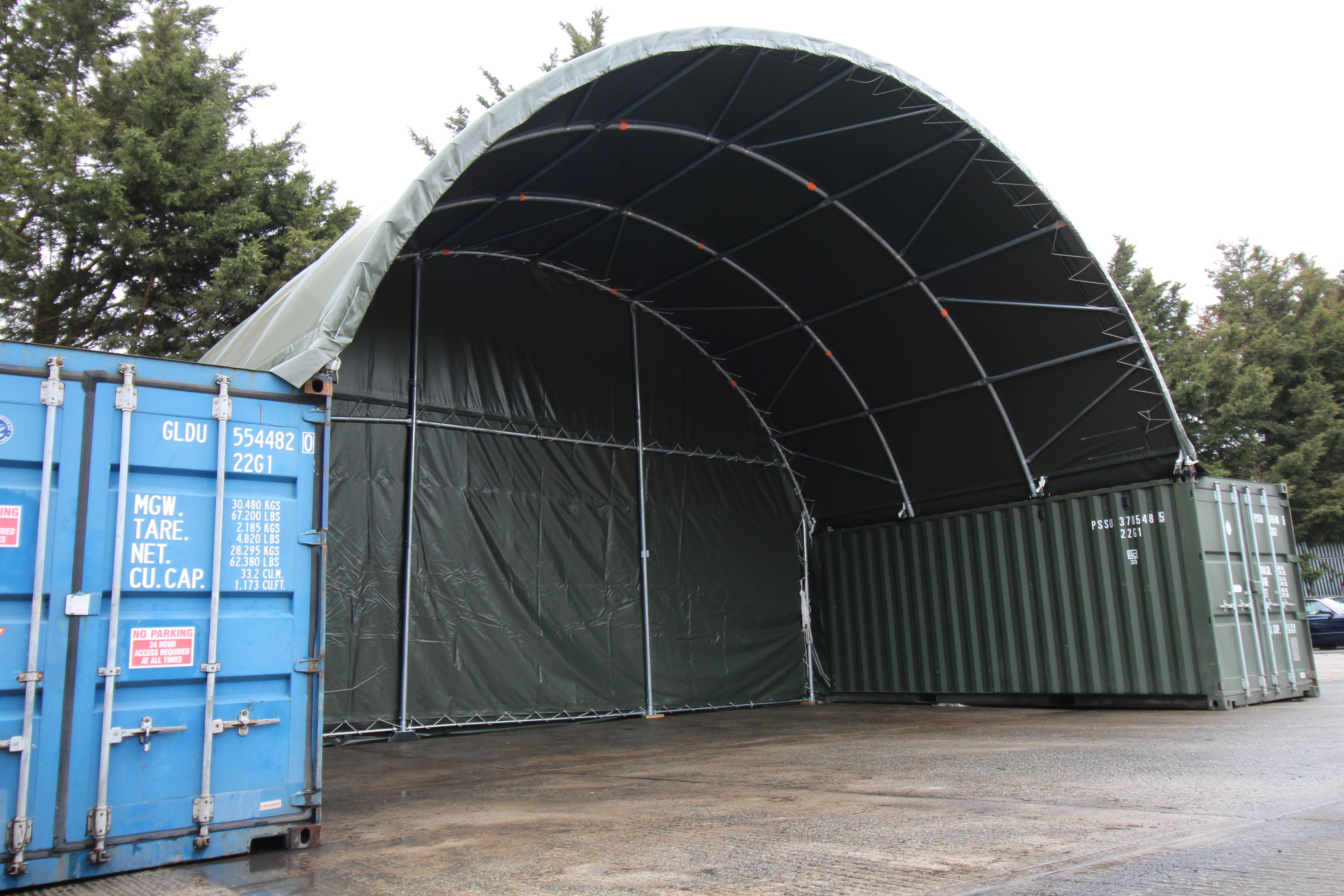 Kit Buildings Container Shelter - 20ft x 20ft x 6.5ft (6m x 6m x 2m)